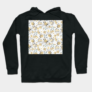 Gold Winter Floral Design Hoodie